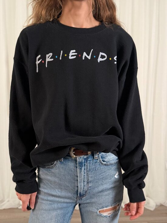 Tops - Friends Black Graphic Crewneck Sweatshirt Size Medium